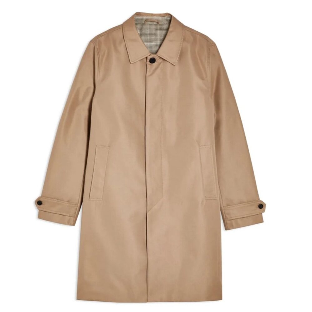 Topman Fred Mac Long Car Coat - Stone - Size L